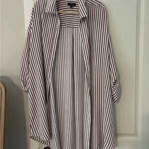 Torrid Burgundy and White Striped Top